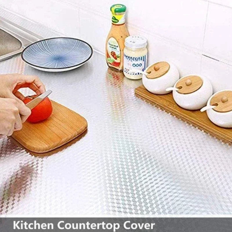 Kitchen Wallpaper Stickers Self Adhesive Aluminum Foil Oil Proof Waterproof Stickers for Countertop Drawer Cabinets Shelf Line